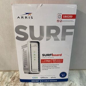 ARRIS SURFboard SB8200 DOCSIS 3.1 Cable Modem – 2 Gbps – Open Box White